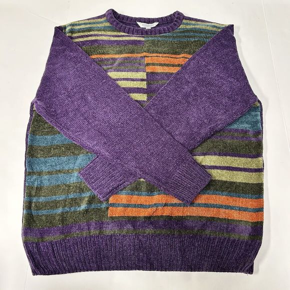 Steve Harvey Striped NWT Men Sweater Pullover  Striped L Purple - Picture 3 of 12